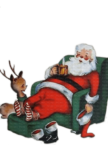 Weihnachtsmann, Rentier - gratis png
