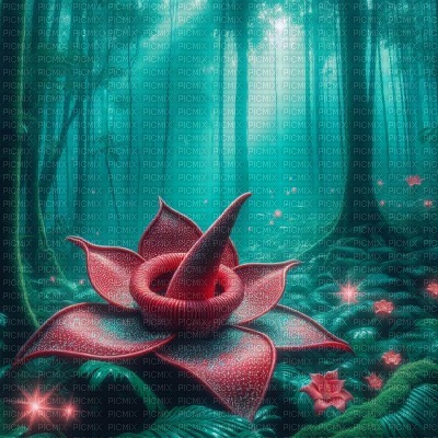 Fantasy Forest with Rafflesia - PNG gratuit
