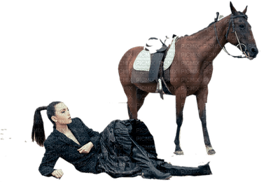 lady,horse - Free PNG