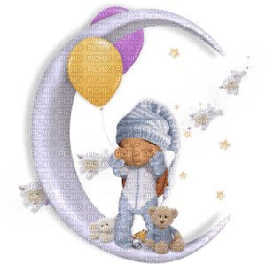 Kaz_Creations Deco Moon Baby Kids - PNG gratuit