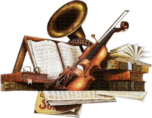 Musik, Geige, Horn, Noten - 無料のアニメーション GIF