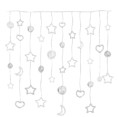 Stars.Moons.Hearts.Balls.Black.White.Silver - GIF animasi gratis