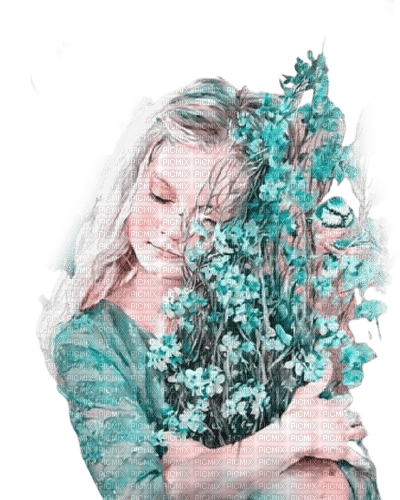 kikkapink girl fantasy flowers child blue - δωρεάν png