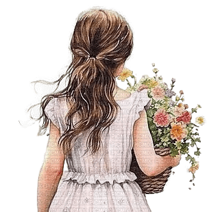 Girl.Fille.Fleurs.child.Victoriabea - Free PNG