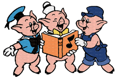 Kaz_Creations Cartoons Cartoon Three Little Pigs - GIF animé gratuit