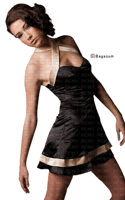 woman black and gold bp - 免费PNG