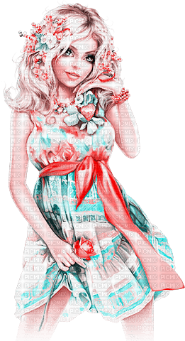 soave woman fashion spring summer flowers - 免费PNG