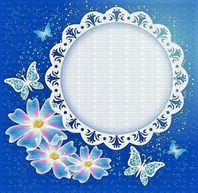 Fond bleu fleur blue background flower - PNG gratuit