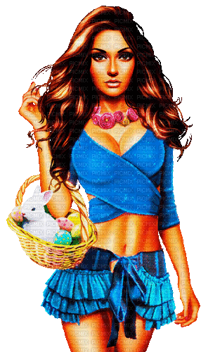 Easter woman by nataliplus - GIF animé gratuit