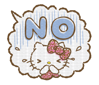 Hello kitty no cute mignon kawaii gif sticker - Безплатен анимиран GIF