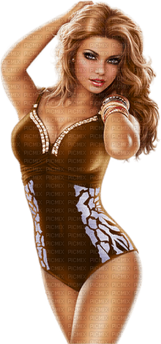 Woman in swimsuit. Summer. Beach. Leila - Free PNG