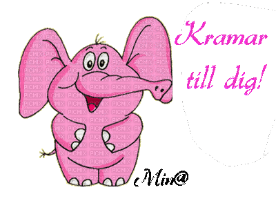 ani-rosa-elefant-text-många krmar - Бесплатный анимированный гифка