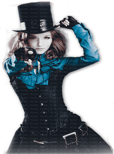 soave woman steampunk blue brown - 無料png