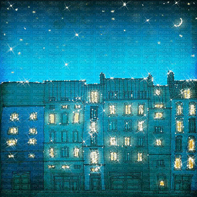 kikkapink moon night background animated blue - Ingyenes animált GIF