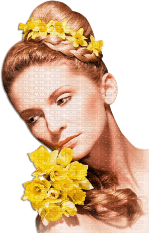 soave woman face flowers spring fashion daffodils - kostenlos png