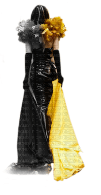 Woman Black Yellow  - Bogusia - nemokama png