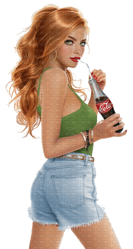 coca cola girl summer fun - Free animated GIF