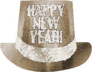 soave deco happy new year text hat animated - GIF animado grátis