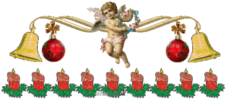 Weihnachten, Engel, Glocken, Kerzen - Ingyenes animált GIF