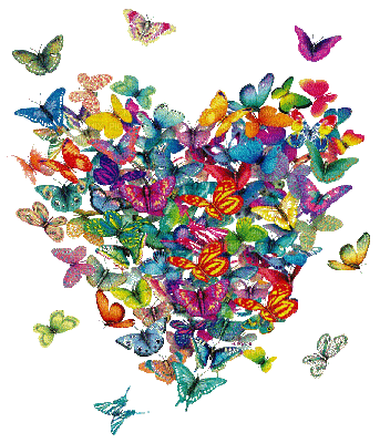 corazon mariposas - Бесплатный анимированный гифка