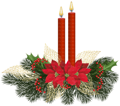 Kaz_Creations Christmas Deco Candles - PNG gratuit