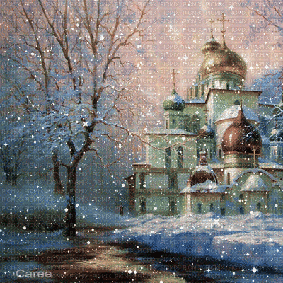 Church in Winter - Безплатен анимиран GIF