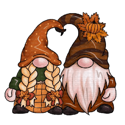 Thanksgiving/ fall gnome couple - ingyenes png