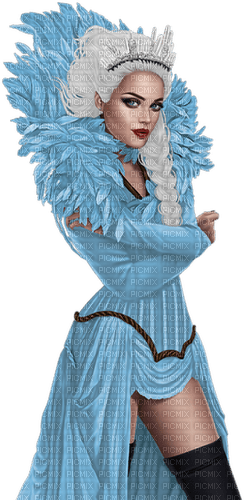 femme bleu - darmowe png