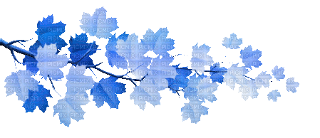 soave deco autumn animated leaves branch blue - Free animated GIF