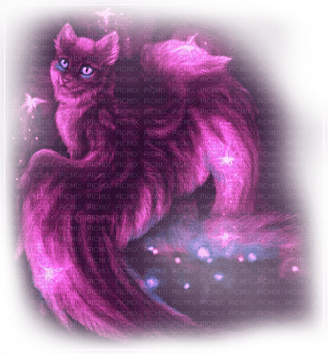 Y.A.M._Fantasy cat purple - gratis png