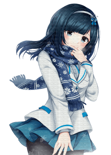 kikkapink anime girl winter manga - PNG gratuit