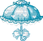 cute blue parasol with white hearts - Gratis geanimeerde GIF