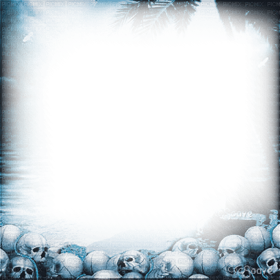 soave frame gothic skull blue - 免费PNG