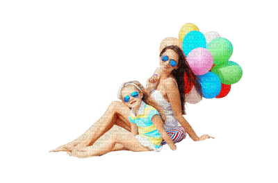 girl, baby, balloons - PNG gratuit