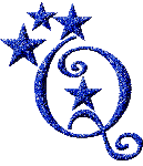 Gif lettre étoile -Q- - Безплатен анимиран GIF