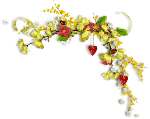 Spring Scrap yellow red green - png gratuito