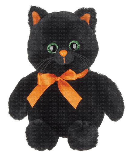 bearington ebony black cat orange bow - безплатен png