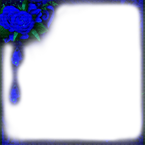 Frame.Roses.Blue - By KittyKatLuv65 - darmowe png