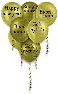 text-Happy New Year-Bonne année-Buon anno-Gott nytt år-balloonsballonger--deco-minou52 - Free PNG