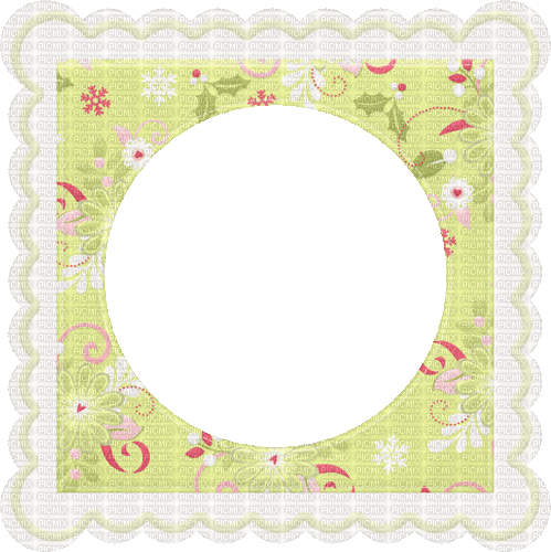 Frame. Circle. Green and white. Leila - GIF animado grátis