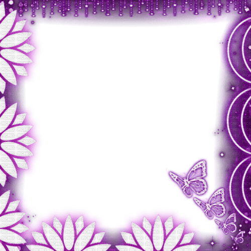 kikkapink purple butterfly frame glow - 免费PNG
