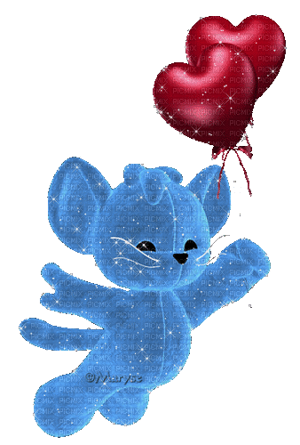 blue cat - Free animated GIF