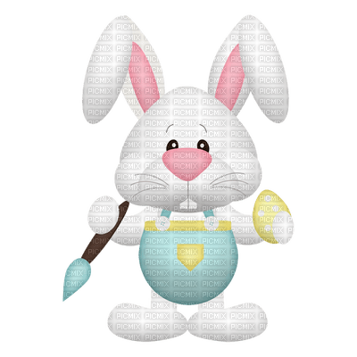 easter bunny painting egg pâques lapin peinture oeuf - png gratis