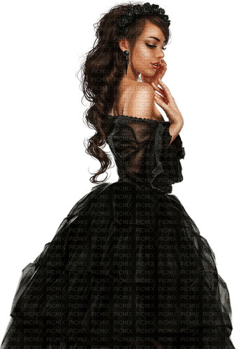 Woman. Prom dress. Black. Summer. New Year. Leila - δωρεάν png