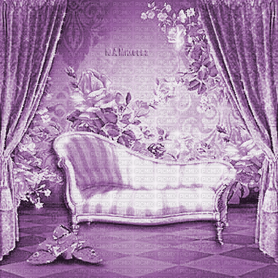 Y.A.M._Vintage interior background purple - Zdarma animovaný GIF