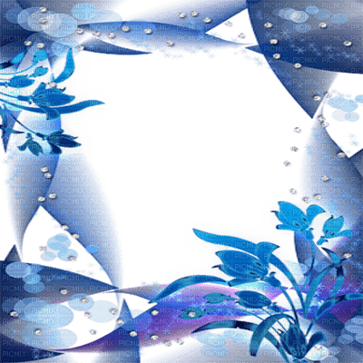 blue fantasy frame bleu cadre fantaisie - PNG gratuit