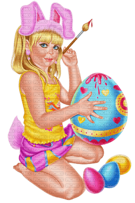 Kaz_Creations  Colours Colour-Girls Child Easter Deco - Free PNG