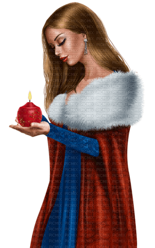 Woman with a candle. Red cloak. Leila - zadarmo png