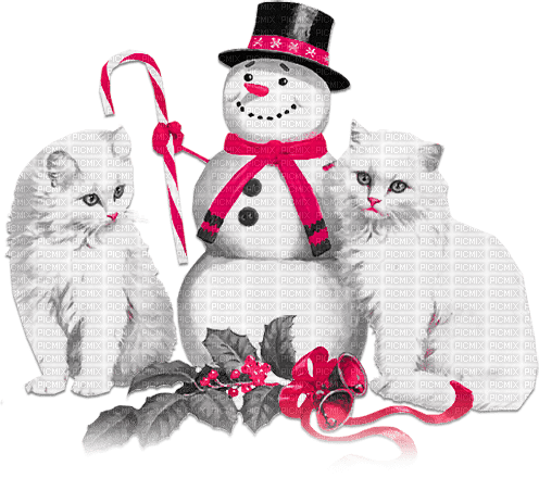 soave cat christmas winter animals deco friends - 免费PNG