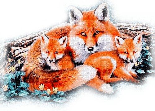 soave autumn fox animals blue orange - png gratis